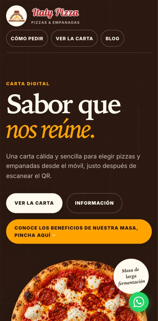 Carta online de Italy Pizza en el móvil