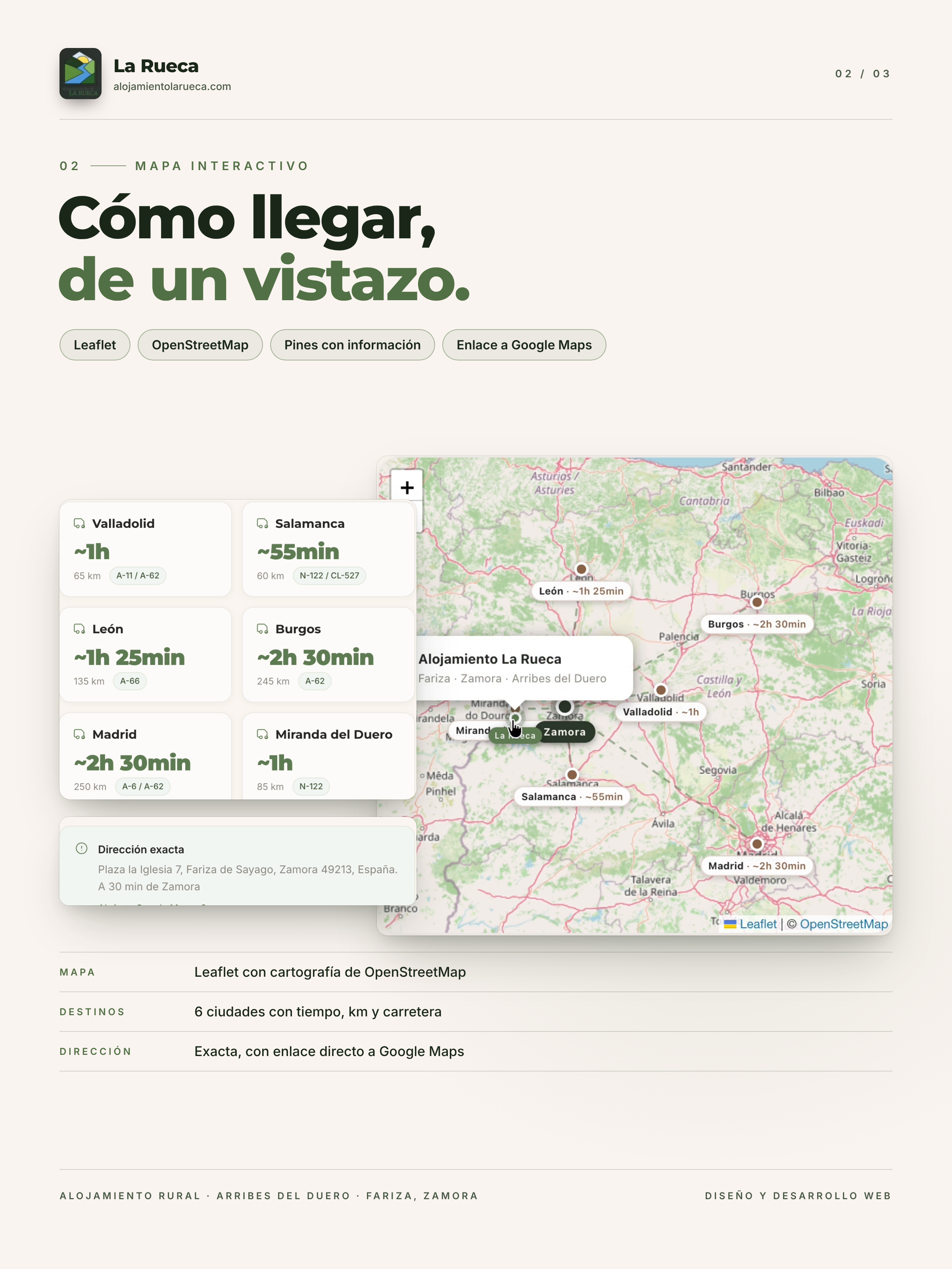 Detalle de los espacios de Alojamiento La Rueca