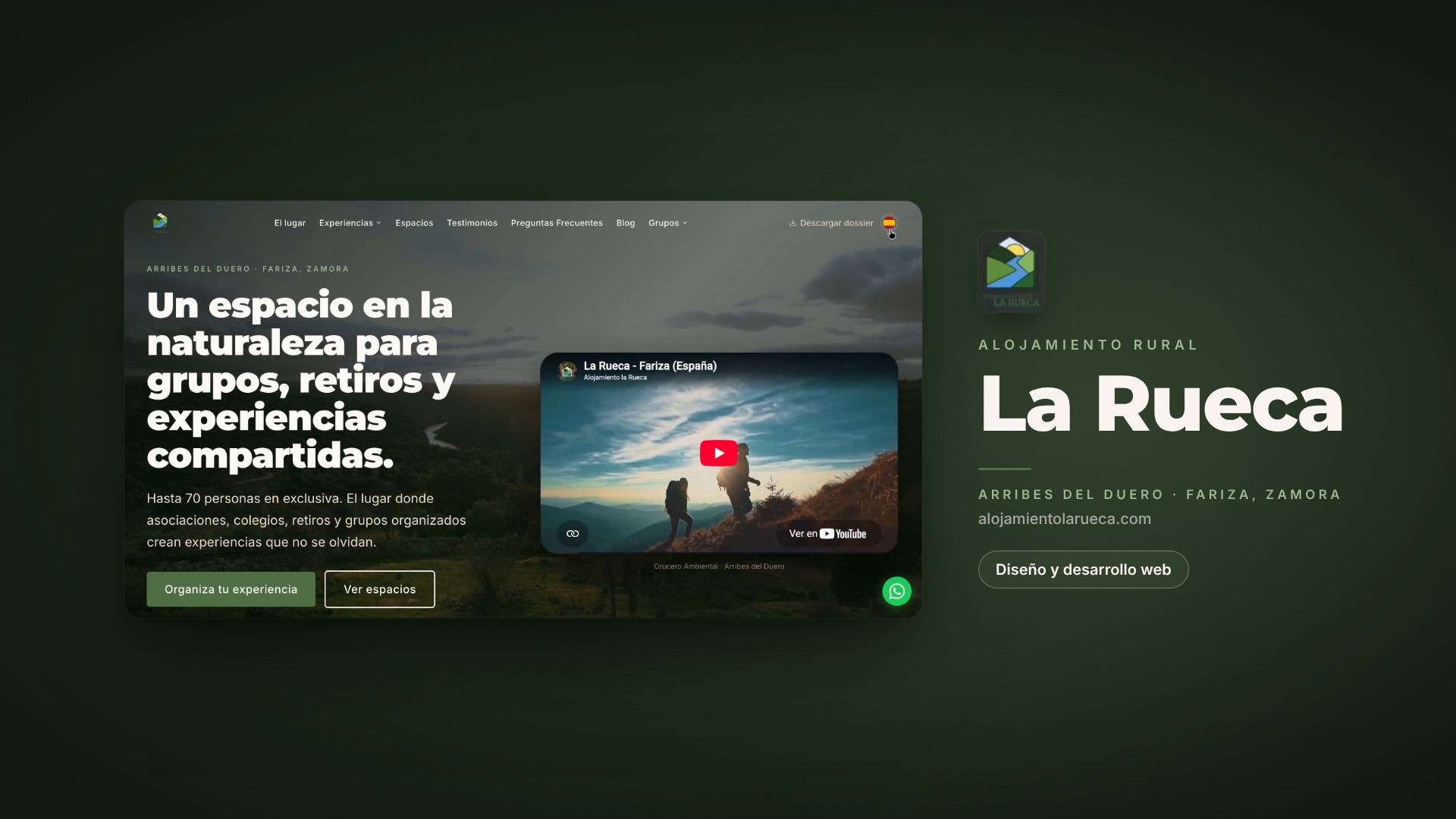 Portada de la web de Alojamiento La Rueca